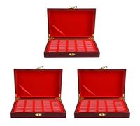 Guihydur 150Ièces Séries Boîte de Rangement en Bois pour Boîte de Rangement de Protection de Pièce de Monnaie Boîte Ronde Boîte de Collection Commémorative