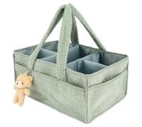 GUIJZSLTRG Organiseur de couches pour bébé avec séparateurs amovibles - Panier de rangement portable en feutre pour chambre d'enfant - Sac à lingettes pour nouveau-nés - Cadeaux essentiels pour maman