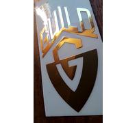 GUILD LOGO HEADSTOCK GOLD METALLIC STICKER TETE DE GUITARE AUTOCOLLANT GUILD