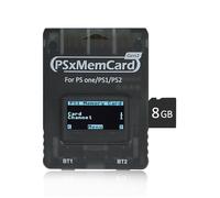Guilekeys PSxMemCard Carte mémoire de jeu compatible avec console PS2/PS1/PS One, carte microSD de 8 Go incluse, prend en charge la mise à niveau du micrologiciel, stockage illimité et SD2psXtd, haute