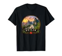 Guilin China Karst Montagnes Li Rivière Paysage Voyage Desig T-Shirt