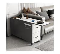 guiling-1986 Buffet avec Rangement Buffet de Luxe en Dalles de Roche, avec roulettes, Mobile, Rechargeable, for thé, téléphone, Dossier, Table d'angle Meuble de Rangement(70x30x59cm,Left)