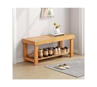 guiling-1986 Etagere Chaussure Banc à Chaussures, Banc d'entrée, de Style Simple 2/3 Niveaux avec Rangement for Couloir, Salon, Chambre Coucher, Nature étagère à Chaussures(70x25x25CM)