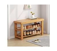 guiling-1986 Etagere Chaussure Banc à Chaussures, Banc d'entrée, de Style Simple 2/3 Niveaux avec Rangement for Couloir, Salon, Chambre Coucher, Nature étagère à Chaussures(70x25x45CM)
