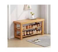 guiling-1986 Etagere Chaussure Banc à Chaussures, Banc d'entrée, de Style Simple 2/3 Niveaux avec Rangement for Couloir, Salon, Chambre Coucher, Nature étagère à Chaussures(80x25x45CM)