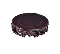 guiling-1986 Support Orientl Piédestal Rond en Bois sculpté for Vase, théière, Base de décoration Artisanale Base en Bois(XXL)