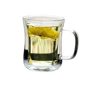 guiling-1986 Tasses en verre Verres à boire en borosilicate transparent avec poignée, 220/400 ml Verres à boire(Grand)