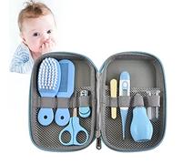 Guillala 8pcs Trousse de Soin Bébé, Professionnel Trousse de Toilette Bebe Kit Soin Naissance Bebe pour Enfants sans BPA Non Portable Bébé Articles Essentiels de Soins pour Le Voyage à la Maison Blue