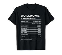 Guillaume Valeur Nutritive Nom Drôle T-Shirt Graphique avec Valeur, Homme, Noir, S