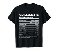Guillemette Valeur Nutritive Nom Drôle T-Shirt Graphique avec Valeur