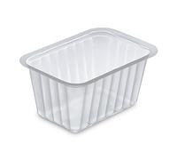 GUILLIN - ALPHACEL CL500TPE SACHET DE 100 Barquette Scellable 500cc, Polypropylène, Transparent, 13,7 x 9,6 x 6,6 cm