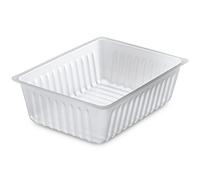 GUILLIN - CAISSIPACK B1500T SACHET DE 250 Barquette Charcutiere 1500cc, Polystyrène, Transparent, 20,2 x 15,2 x 6,2 cm, Translucide