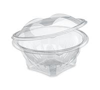 GUILLIN - SEKIPACK SLR1000C SACHET DE 50 Bol Salade 1000cc A Couvercle Charniere Sécable, Polyéthylène, Transparent, 18,5 x 18,5 x 10,5 cm