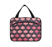 Guilloche Black Peach Trousse de toilette à suspendre pour homme avec crochet, trousse de rasage compacte pour homme pour femme pour salle de bain bolsa para maquillaje L, Guilloche Black Peach, Large