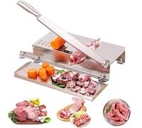 Guillotine à viande en acier inoxydable - Outil de boucher manuel pour bœuf, chèvre, porc et poisson avec tapis déflecteur