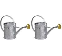 GUILLOUARD 80300 Petit Arrosoir Acier Galvanisé 1L, Gris (Lot de 2)