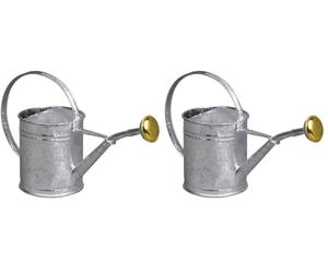 GUILLOUARD 80300 Petit Arrosoir Acier Galvanisé 1L, Gris (Lot de 2)