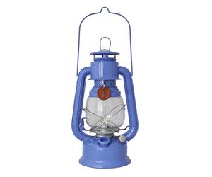 Guillouard Lampe Tempête Luciole - Bleu - Hauteur 30 cm - Acier galvanisé peint - Réservoir 0,5L (24h d’éclairage) - Verrine verre 3 mm - Anse de suspension - Éclairage extérieur & décoration vintage