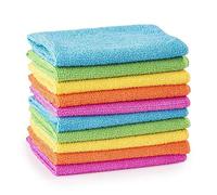Guilty Gadgets Lot de 10 chiffons de nettoyage en microfibre pour voiture et salle de bain 30 cm x 30 cm,Multicolore