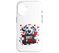 Guilty of Love - Chien Dalmatien Amusant Saint-Valentin Coque pour iPhone 16