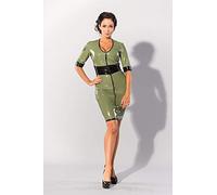 Guilty Pleasure Fetish Wear gp datex robe militaire verte, m lingerie vert fétiche taille : M