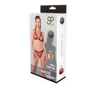 Guilty Pleasure Fetish Wear Gp Printed Bra & Panty Set Red M