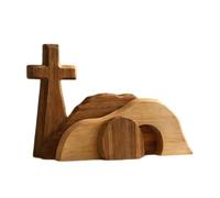 GuimMCanLin Ensemble De Scène De Résurrection De Pâques, 23cm, Scène De Pâques du Tombeau Vide, Scènes De Pâquess Vide avec en Bois, pour Cheminée, Table, Maison