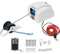 Guindeau Électrique 12 V, 20 Kg, Treuil Marin Avec Télécommande Sans Fil, Corde En Nylon De 30 M (31 M), 318 Kg (700 Lb) Et Davier Dancre Pour Bateaux De Pêche, Vedettes Et Petits Navires. White