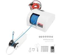 Guindeau Électrique 12 V, 20 Kg, Treuil Marin Avec Télécommande Sans Fil, Corde En Nylon De 30 M (31 M), 318 Kg (700 Lb) Et Davier Dancre Pour Bateaux De Pêche, Vedettes Et Petits Navires. White