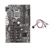 Guindxan B250B ETH Carte mère minière + câble commutateur avec lumière LGA1151 DDR4 12X fente pour carte graphique MSATA SATA pour BTC Mining