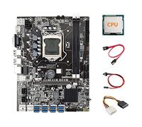 Guindxan B75 ETH Carte mère 8XPCIE vers USB + CPU + IDE 4PIN vers SATA Câble + Câble SATA + Câble Switch LGA1155 B75