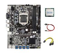 Guindxan B75 ETH Carte mère 8XPCIE vers USB + G630 CPU + 6 broches vers double 8 broches câble + câble de commutation LGA1155 B75
