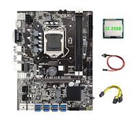 Guindxan B75 ETH Carte mère 8XPCIE vers USB + I3 2120 CPU + 6 broches vers double 8 broches + câble de commutation LGA1155 B75
