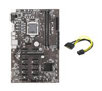 Guindxan Carte mère B250B ETH + câble 15 broches vers 6 broches LGA1151 DDR4 12X fente pour carte graphique MSATA pour minage BTC