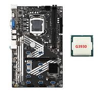 Guindxan Carte mère B250S BTC Mining + G3930 CPU LGA1151 11XUSB3.0+1XPCIE 16X Slot DDR4 SATA 3.0 USB3.0 pour carte mère ETH