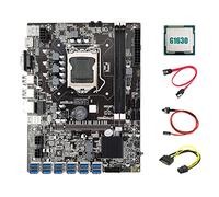 Guindxan Carte MèRe B75 ETH Mineur 12 PCIE vers USB + CPU G1630 + Câble SATA 15 Broches vers 6 Broches + Câble de Commutation + Câble SATA Carte MèRe LGA1155