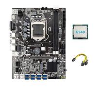 Guindxan Carte mère B75 ETH Mining Adaptateur USB 8XPCIE + G540 CPU + 6 broches vers double câble 8 broches LGA1155 MSATA B75 USB carte mère