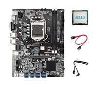 Guindxan Carte mère B75 ETH Mining + processeur G540 + 2 câbles SATA LGA1155 8XPCIE Adaptateur USB MSATA DDR3 B75 USB BTC