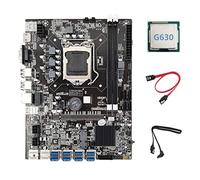Guindxan Carte mère B75 ETH Mining + processeur G630 + 2 câbles LGA1155 8XPCIE Adaptateur USB MSATA DDR3 B75 USB BTC