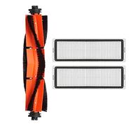 Guindxan Lot de 3 brosses à rouleau pour aspirateur robot W10 - Lavables - Filtre HEPA amovible