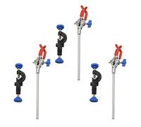 Guindxan Lot de 3 pinces de laboratoire à 3 doigts avec tête revêtue de caoutchouc Noir