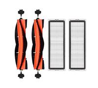 Guindxan Lot de 4 brosses à rouleau pour aspirateur robot W10 - Lavables - Filtre HEPA amovible - Nettoyage ménager