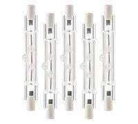 Guindxan Lot de 5 R7S 118 Mm 300 W 230 V, Ampoule LinéAire HalogèNe R7S, Lampe HalogèNe à Intensité Variable pour L'éClairage de Paysage de Travaux de Construction