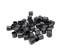 Guindxan Lot de 50 embouts ronds flexibles en caoutchouc PVC noir 12 mm