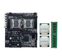 Guindxan X99 Dual-Socket Motherboard LGA2011-3 Dual CPU Support Recc DDR4 Mémoire avec 2XE5 2620 V3 CPU + DDR4 4GB 2133MHz RAM
