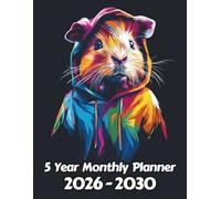 Guinea Pig 5 Year Monthly Planner: Large 60 Month Sunday to Saturday Calendar | Gift For People Who Love Small Pets, Rodent Lovers | Ideal for ... and Busy Individuals | 8.5 x 11 Inches | v1