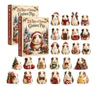 Guinea Pigs Christmas Calendar - 2 Pack Christmas Animal Countdown Calendar | Compte À Rebours De 24 Jours Jusqu'aux Vacances De Noël, Avec Figurines De Cochon D'inde À Collectionner En Acrylique Plat 2D