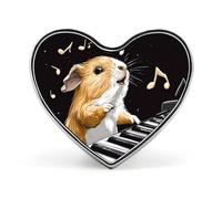 Guinea Pigs Music Note Brooch Pins Heart Badge Collar Lapel Pins Dress Coat Accessories for Women Men