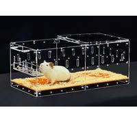 GuineaLoft™ GuineaLoft Cage en acrylique entièrement fermée pour hamsters, souris, gerbilles, petits animaux sujets à s'échapper et à mâcher, extensible et empilable, ajoute de l'espace et des sols