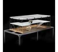 GuineaLoft™ Modèle A3 Cage à 2 étages en acrylique (121,9 x 61 x 40,6 cm) - Habitat de loft de luxe avec 2ème étage et rampes - Enclos transparents anti-évasion pour cochons d'Inde - Comprend une